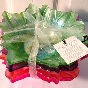 💜💚🧡💗AKCAM NEW  SET OF 4 GLASS DESSERT